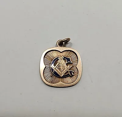 Vintage Masonic 14k Gold Enamel Charm Pendant Fob • $225