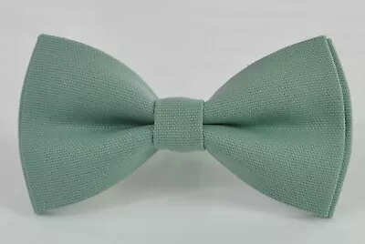 Sage Green Cotton Bow Tie For Men Adult / Teenge / Boy Kids / Baby Toddler • £4.02