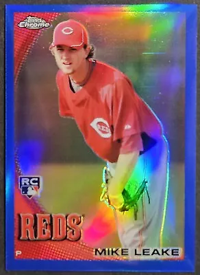 2010 Topps Chrome Blue Refractor #176 Mike Leake Rookie RC /199 Cincinnati Reds • $3