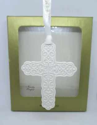 $25 • Buy Wedgwood Embossed Cross Ornament Star Of Bethlehem Ivory Porcelain With Box