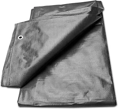 Tarpaulin Tarp Sheet Cover Grey Waterproof Ground 220GSM Multipurpose Furniture • £1.99