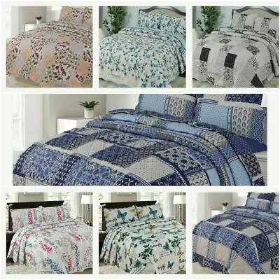£22.95 • Buy 3 Pcs Quilted Bedspread Embossed Comforter Set Single Double King Size Bed Throw