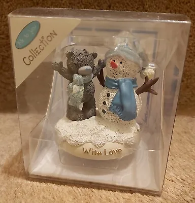 Carte Blanche Me To You  With Love  Bear & Snowman Figurine Small 6cms. Boxed. • £2.95