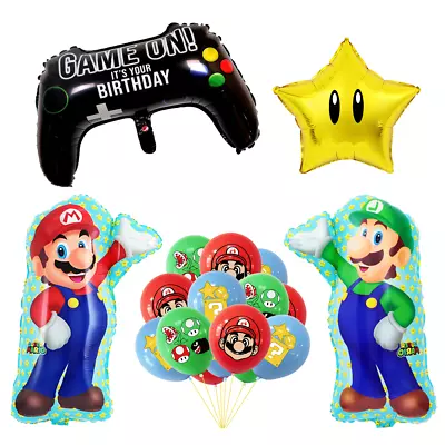 16Pcs Super Mario Luigi Balloon Super Star Super Mario Bros Latex Balloon • $12.99