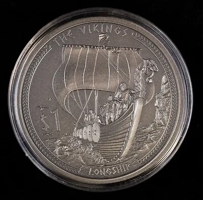 2022 Samoa The Vikings Longship Antiqued 1/2 Oz .999 Silver Coin • $64.95