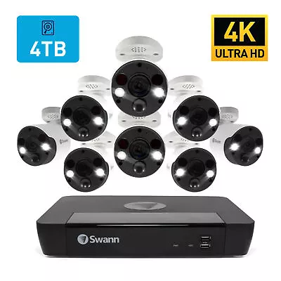 Swann 8 Camera 8 Channel 4K Ultra With 4TB HD NVR Home Security System - • $1479.95