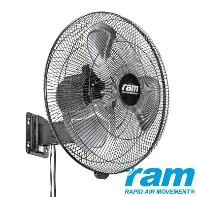 RAM 18  Heavy Duty Wall Fan 3 Speed - Home Office Grow Room Fan Hydroponics • £59.95