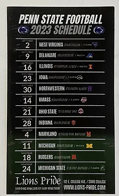 2023 PENN STATE NITTANY LIONS Schedule 🏈 College FB Sked MAGNET • $1.50