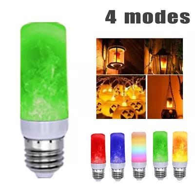 Flame Light LED Lamp 4 Modes Torch Bulb Festival Flickering Garden Home • £8.41