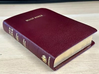 Cambridge Cameo KJV Bible Burgundy Calfskin Red Letter Rare • £60