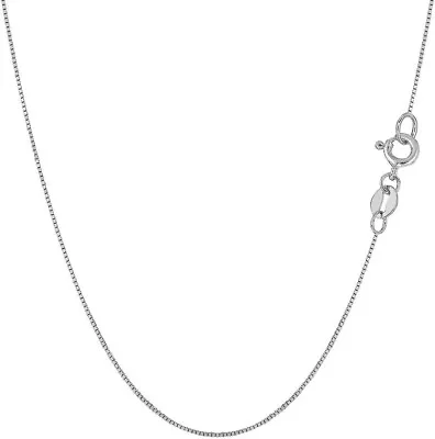 Classic! 22  Solid 10K White Gold 0.60mm Box Link Chain 1.1g (D01066536) • $59.99