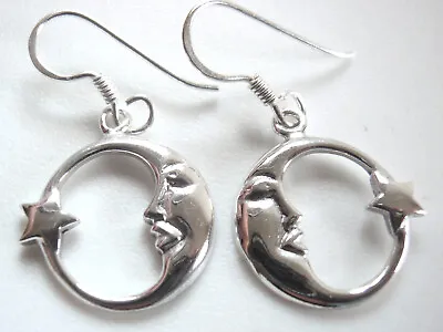 Crescent Moon And Star Earrings 925 Sterling Silver I Love The Night • $9.99