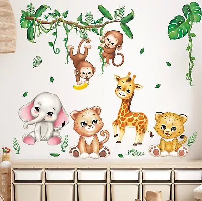 DECOWALL DS12-8073 Baby Animals Nursery Kids Removable Wall Stickers Decal • £14.99