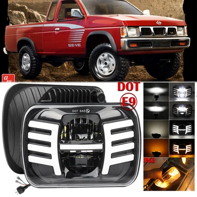 $41.63 • Buy 5x7'' 7x6'' LED Headlights Hi-Lo Beam DRL For Nissan Pickup Hardbody D21 NX