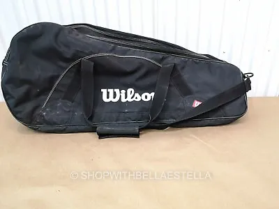 Wilson 6-Pack Tennis Racket Bag Carrying Case Black Adjustable Strap • $79.94