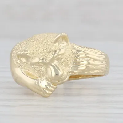 $399.99 • Buy Panther Lion Wildcat Statement Ring 14k Yellow Gold Size 6.5 Animal Jewelry