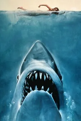 379660 JAWS MOVIE Collectors Textless Spielberg WALL PRINT POSTER AU • $48.35