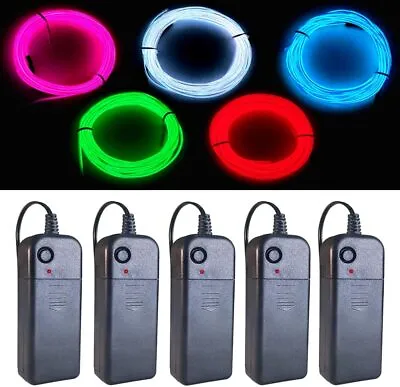 £30.59 • Buy 1/2/3/4/5M LED Neon Lights EL Wire String Ropes Xmas Party  Decor Battery Power