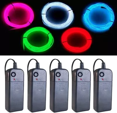 £30.59 • Buy 1/2/3/4/5M LED Neon Lights EL Wire String Ropes Xmas Party  Decor Battery Power