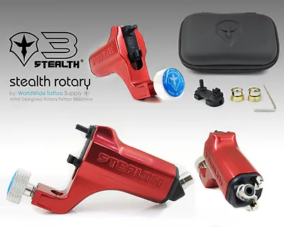 STEALTH Ver. 3 Rotary Tattoo Machine Motor Liner Shader Bearings RCA Case RED • $123.99