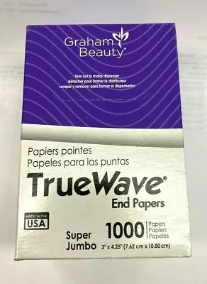 $3.79 • Buy Graham TrueWave End Paper Hair Perm Styling 1000 Papers Super Jumbo 3  X 4.25 