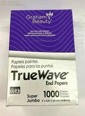 $3.99 • Buy Graham TrueWave End Paper Hair Perm Styling 1000 Papers Super Jumbo 3  X 4.25 