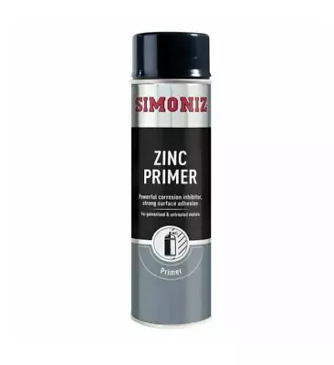 Simoniz Zinc Metal Primer Spray Aerosol Paint 500ml For Galvanised Metal • £11.95