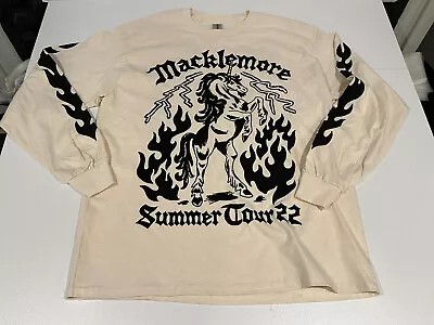 NEW Macklemore Summer Tour 2022 Long Sleeve T-Shirt Double Sided Size  Large Tan • $28