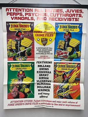 Judge Dredd Promo Poster 28  X 22  1989 Fleetway Pulication Brian Bolland • $14.95