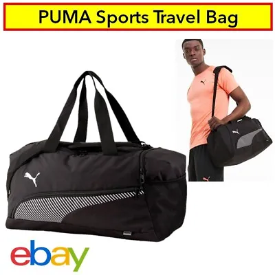 $49.90 • Buy PUMA Sport Bag Duffle Travel Holiday School Bag Black With Adjustable Straps