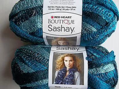 Red Heart Boutique Sashay Ruffle Mesh Yarn Jive Lot Of 2 (30 Yds Each) • $18.99