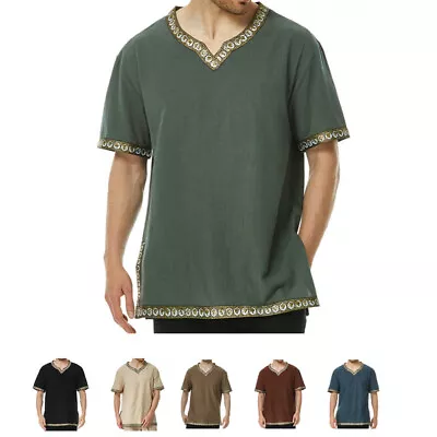 Medieval Men Tunic Halloween Men's Viking Norseman Saxon LARP Tops Costumes • $24.99