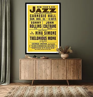 New Years Eve Jazz At Carnegie Hall Vintage Music Poster Art - A4 A3 A2 A1 1027 • £19.50