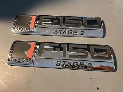 Roush F-150 Sport Ford Truck Fender & Rear Emblems Chrome Black & Red Pair Used • $49