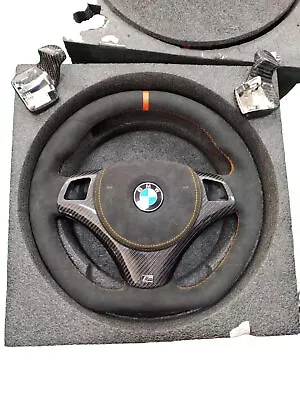 BMW E90 E92 E93 M3 E82 M Performance Steering Wheel Alcantara Orange Stripe • $700