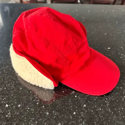 Lands' End Men's Squall Sherpa Fleece Lined Waterproof Winter Hat Red Size L-XL • $38