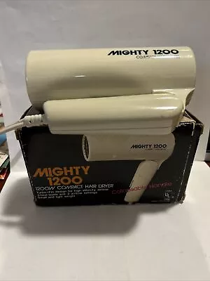 Vintage Mighty 1200 Compact Hair Dryer Model E2105 Made In Japan 1200 W -White • $12.49