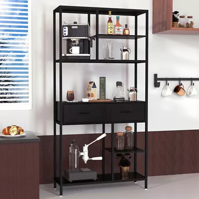 Wisfor Industrial Bookcase Tall Bookshelf Cabinet Display Storage Rack W/ Drawer • £89.90