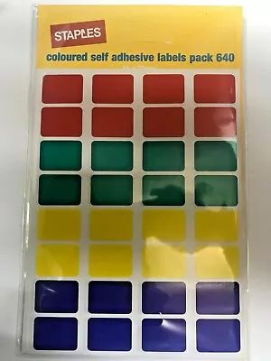 Staples® Self Adhesive Labels Large Coloured Pack Of 640 Assorted Colours  • £1.50