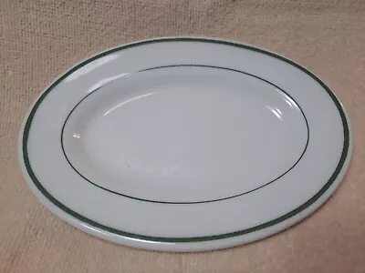 Vintage Iroquois China K-1 Restaurant Ware 6.25 Inch Oval Platter Green Stripe  • $10