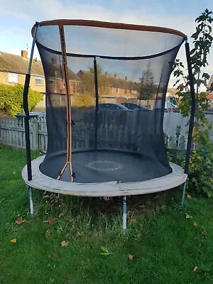 10ft Garden Trampoline Good Condition. Bounce Mat Safety Netting & Zip All. D • £25.99