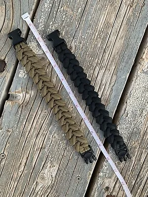 Survival /Military/Law Enforcement Black & FDE Paracord Bracelets W/Handcuff Key • $39