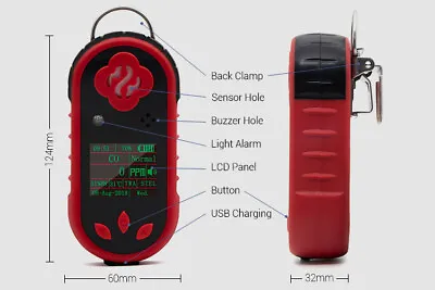 O2+Ex+CO+H2S+CO2 5 In 1 Multi Gas Detector Monitor Analyzer Combustible Gas Leak • $719.61