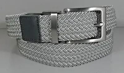 758085 Msblt20 Men's Gray / White Reversible Stretch Woven Belt Johnston Murphy • $16.95