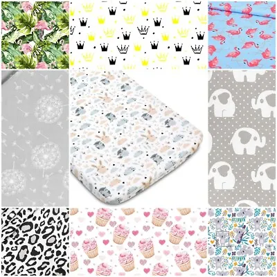 £4.29 • Buy Cotton Crib FITTED SHEET PATTERNED BED COVER 40x90 Cm  Jungle Animals Crowns