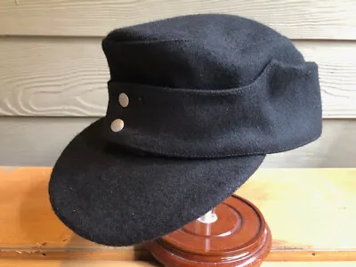 German Wwii Ww2 Allgemeine Black Wool Winter M-43 M43 Cap Hat Medium 56 57 Euro • $44.95