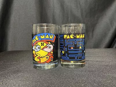 Set Of 2 Vintage 1980 Pac-Man Glass Drinking Cups From Arby's Collectors Edition • $19.90