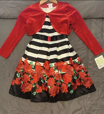 £18 • Buy Bonnie Jean 2 Piece Big Girl Floral Dress Size 8