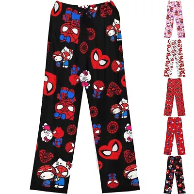 HelloKitty Spiderman Pyjama Bottoms Womens PJs Cartoon Trousers Pants Sleepwearお • $17.24