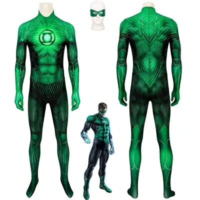 Green Lantern Costume Cosplay Suit Hal Jordan Men's Halloween Jumpsuit • $65.89